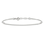 FJC Finejewelers 925 Sterling Silver Franco 9in Plus 1 in Ext. Textured Bar Anklet 9 Inches x 2 mm