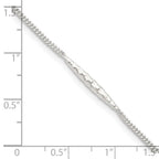 FJC Finejewelers 925 Sterling Silver Franco 9in Plus 1 in Ext. Textured Bar Anklet 9 Inches x 2 mm