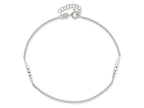 FJC Finejewelers 925 Sterling Silver Franco 9in Plus 1 in Ext. Textured Bar Anklet 9 Inches x 2 mm