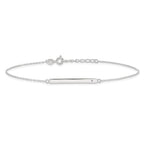 FJC Finejewelers 925 Sterling Silver Cable Polished Crystal Bar 9in Plus 1in ext Anklet 9 Inches x 3 mm