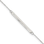 FJC Finejewelers 925 Sterling Silver Cable Polished Crystal Bar 9in Plus 1in ext Anklet 9 Inches x 3 mm