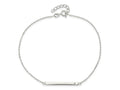 FJC Finejewelers 925 Sterling Silver Cable Polished Crystal Bar 9in Plus 1in ext Anklet 9 Inches x 3 mm