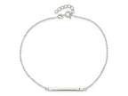 FJC Finejewelers 925 Sterling Silver Cable Polished Crystal Bar 9in Plus 1in ext Anklet 9 Inches x 3 mm