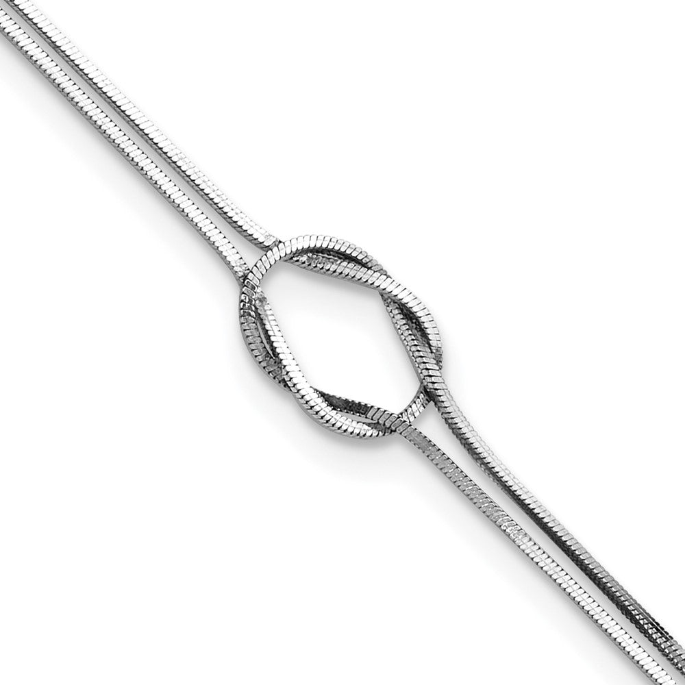 FJC Finejewelers 925 Sterling Silver Snake Rhodium Platedd Fancy Loop 9in Plus 1in ext Anklet 9 Inches