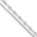 FJC Finejewelers 925 Sterling Silver Other Chain 2-Strand 9in Plus 1 in Ext. Fancy Chain Anklet 9 Inches