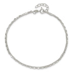 FJC Finejewelers 925 Sterling Silver Other Chain 2-Strand 9in Plus 1 in Ext. Fancy Chain Anklet 9 Inches