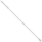 FJC Finejewelers 925 Sterling Silver  Cat with Heart 7in Plus 1in ext Bracelet 7 Inches x 10.49 mm