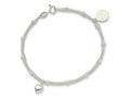FJC Finejewelers 925 Sterling Silver 2-Strand Heart and Enameled Paw Print Bracelet 7.5 Inches x 9.57 mm