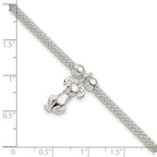 FJC Finejewelers 925 Sterling Silver Polished CZ Dog Charm Bracelet 7.25 Inches x 8.64 mm