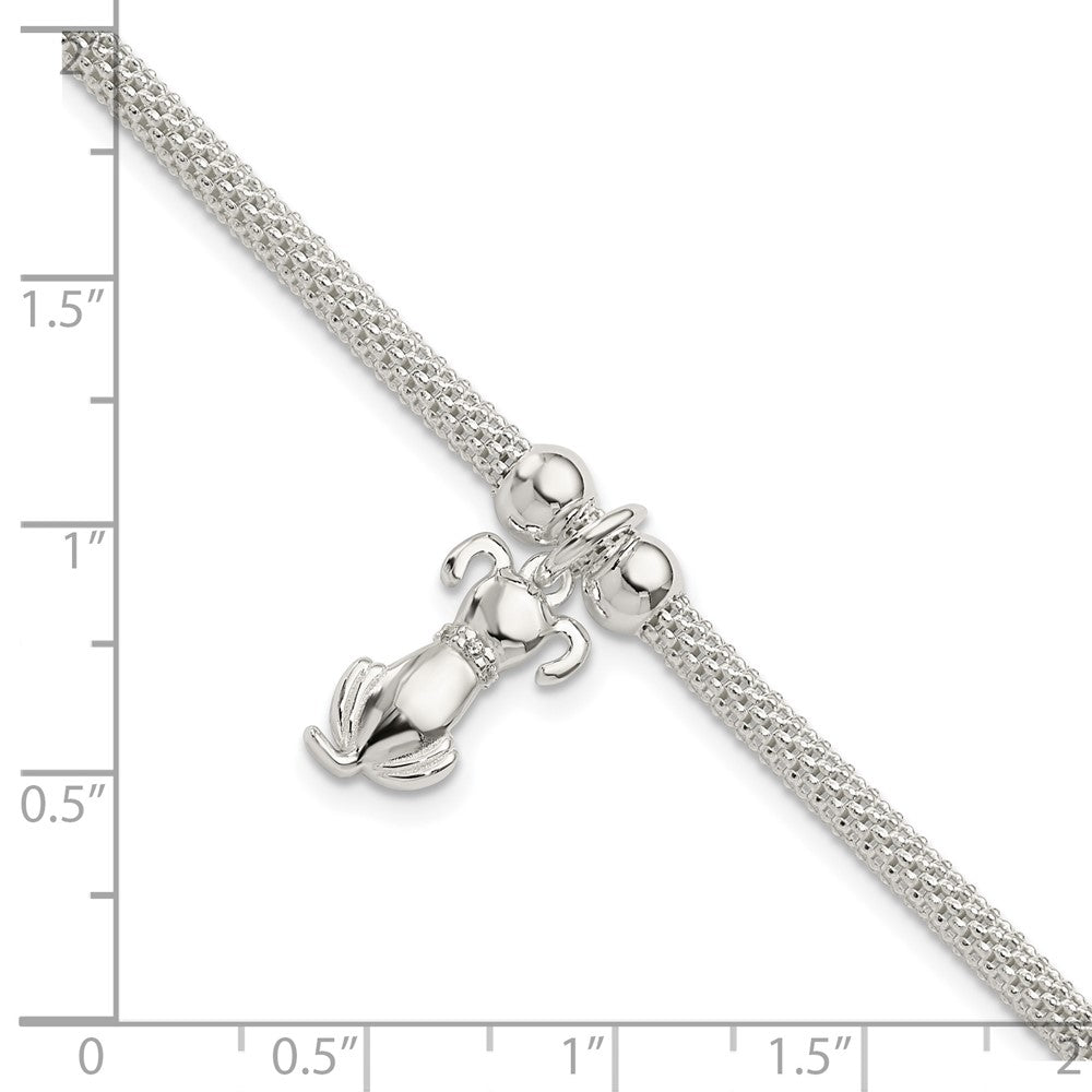 FJC Finejewelers 925 Sterling Silver Polished CZ Dog Charm Bracelet 7.25 Inches x 8.64 mm