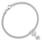 FJC Finejewelers 925 Sterling Silver Polished CZ Dog Charm Bracelet 7.25 Inches x 8.64 mm