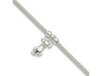 FJC Finejewelers 925 Sterling Silver Polished CZ Dog Charm Bracelet 7.25 Inches x 8.64 mm