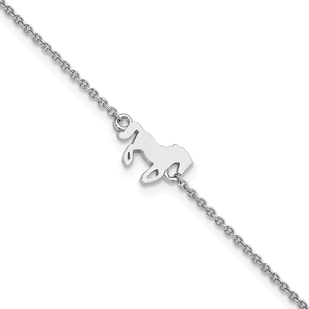FJC Finejewelers 925 Sterling Silver  Horse 6.25in Plus 1in ext Bracelet 6.25 Inches x 7.98 mm