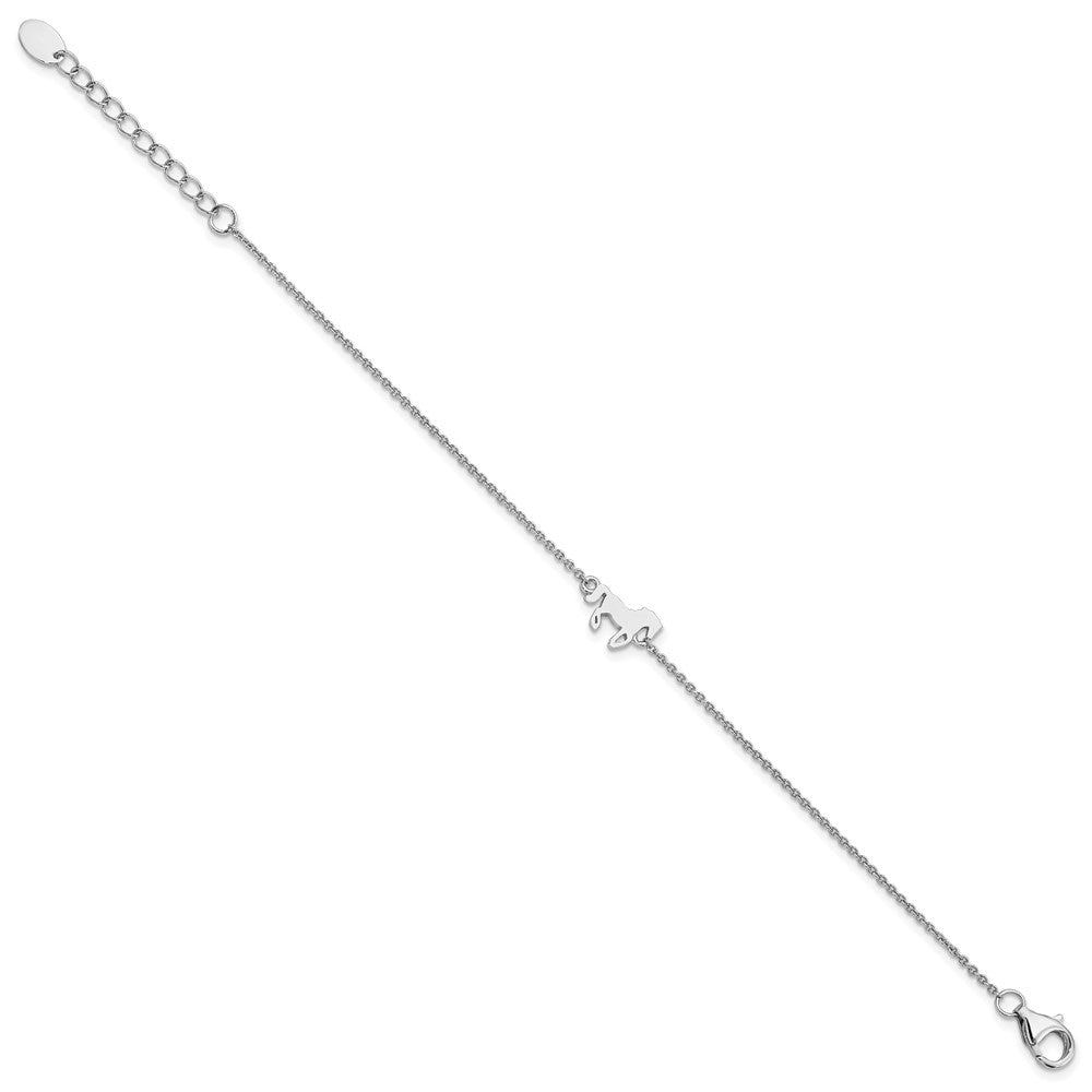 FJC Finejewelers 925 Sterling Silver  Horse 6.25in Plus 1in ext Bracelet 6.25 Inches x 7.98 mm