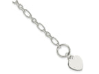 FJC Finejewelers 925 Sterling Silver Polished Heart Charm Fancy Link Bracelet 7.5 Inches x 12.25 mm