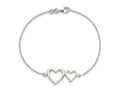 FJC Finejewelers 925 Sterling Silver Bracelet with Station Two Hearts 7.5 Inches x 29.16 mm