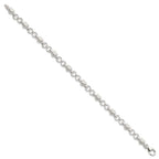 FJC Finejewelers 925 Sterling Silver Bracelets with Station Satin and Heart Chain Bracelet 7.5 Inches x 5.6 mm