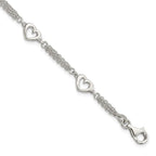 FJC Finejewelers 925 Sterling Silver Bracelets with Station Hearts 7.5in with 1.0 in ext Bracelet 7.5 Inches x 12.04 mm