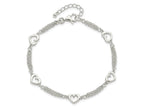 FJC Finejewelers 925 Sterling Silver Bracelets with Station Hearts 7.5in with 1.0 in ext Bracelet 7.5 Inches x 12.04 mm