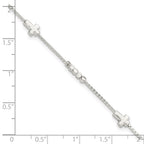 FJC Finejewelers 925 Sterling Silver Fancy Bead and Cross with 1in ext Bracelet 8 Inches x 4.73 mm