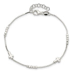 FJC Finejewelers 925 Sterling Silver Fancy Bead and Cross with 1in ext Bracelet 8 Inches x 4.73 mm