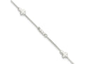 FJC Finejewelers 925 Sterling Silver Fancy Bead and Cross with 1in ext Bracelet 8 Inches x 4.73 mm