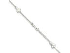 FJC Finejewelers 925 Sterling Silver Fancy Bead and Cross with 1in ext Bracelet 8 Inches x 4.73 mm