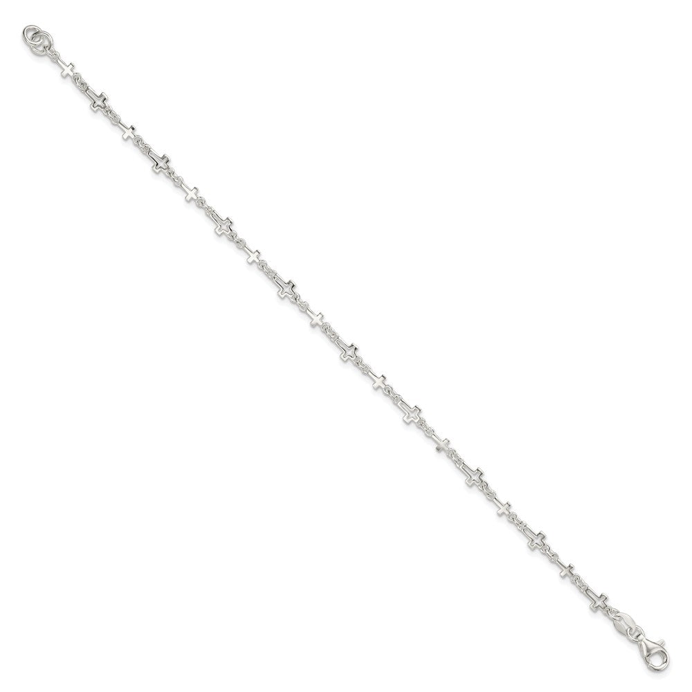 FJC Finejewelers 925 Sterling Silver Cross Link Bracelet 7.5 Inches x 4.15 mm