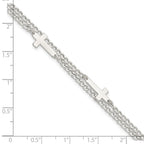 FJC Finejewelers 925 Sterling Silver Curb Double Cross 2-Strand with 1in ext Bracelet 8 Inches x 15.7 mm