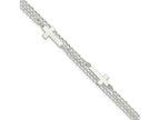 FJC Finejewelers 925 Sterling Silver Curb Double Cross 2-Strand with 1in ext Bracelet 8 Inches x 15.7 mm