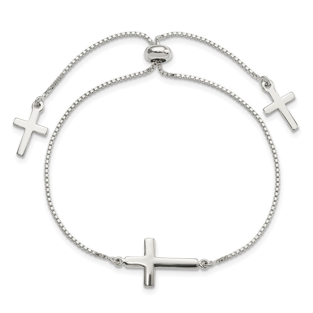 FJC Finejewelers 925 Sterling Silver Adjustable and Stretch and Wrap Cross Adjustable Bracelet 12.13 mm