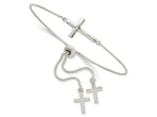 FJC Finejewelers 925 Sterling Silver Adjustable and Stretch and Wrap Cross Adjustable Bracelet 12.13 mm