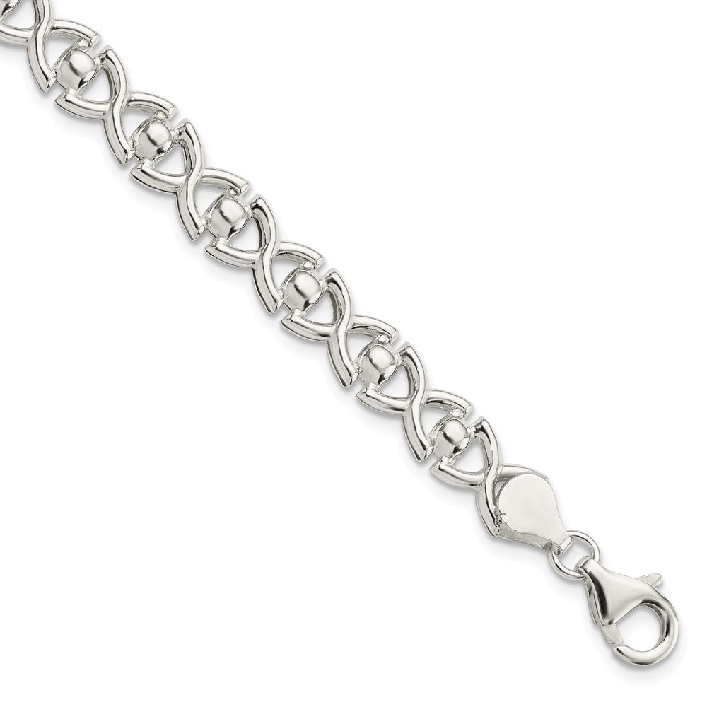 FJC Finejewelers 925 Sterling Silver Polished Fancy Link Bracelet 7.5 Inches x 7.6 mm