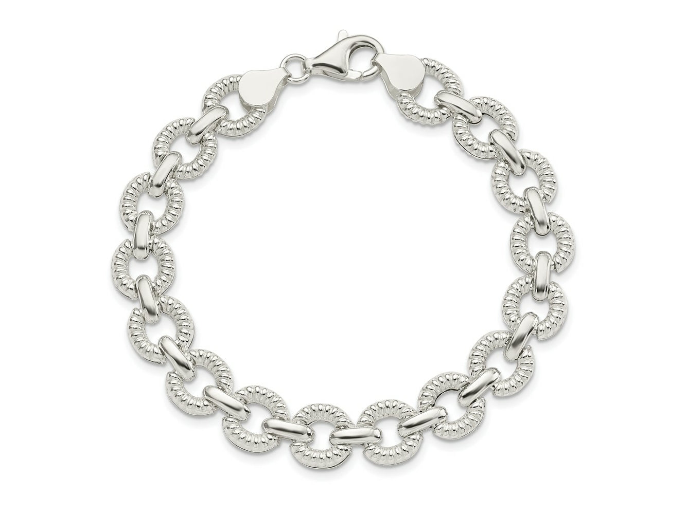 FJC Finejewelers 925 Sterling Silver Polished Fancy Link Bracelet 7.5 Inches x 9.75 mm