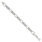 FJC Finejewelers 925 Sterling Silver Polished and Texture Fancy Link 7.5in Bracelet 7.5 Inches x 10.15 mm