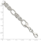 FJC Finejewelers 925 Sterling Silver Polished and Texture Fancy Link 7.5in Bracelet 7.5 Inches x 10.15 mm