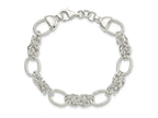 FJC Finejewelers 925 Sterling Silver Polished and Texture Fancy Link 7.5in Bracelet 7.5 Inches x 10.15 mm