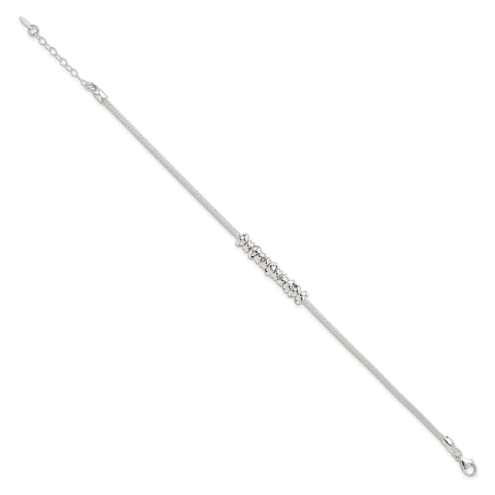 FJC Finejewelers 925 Sterling Silver Fancy Polished Beaded with 1in ext Bracelet 8 Inches x 5 mm