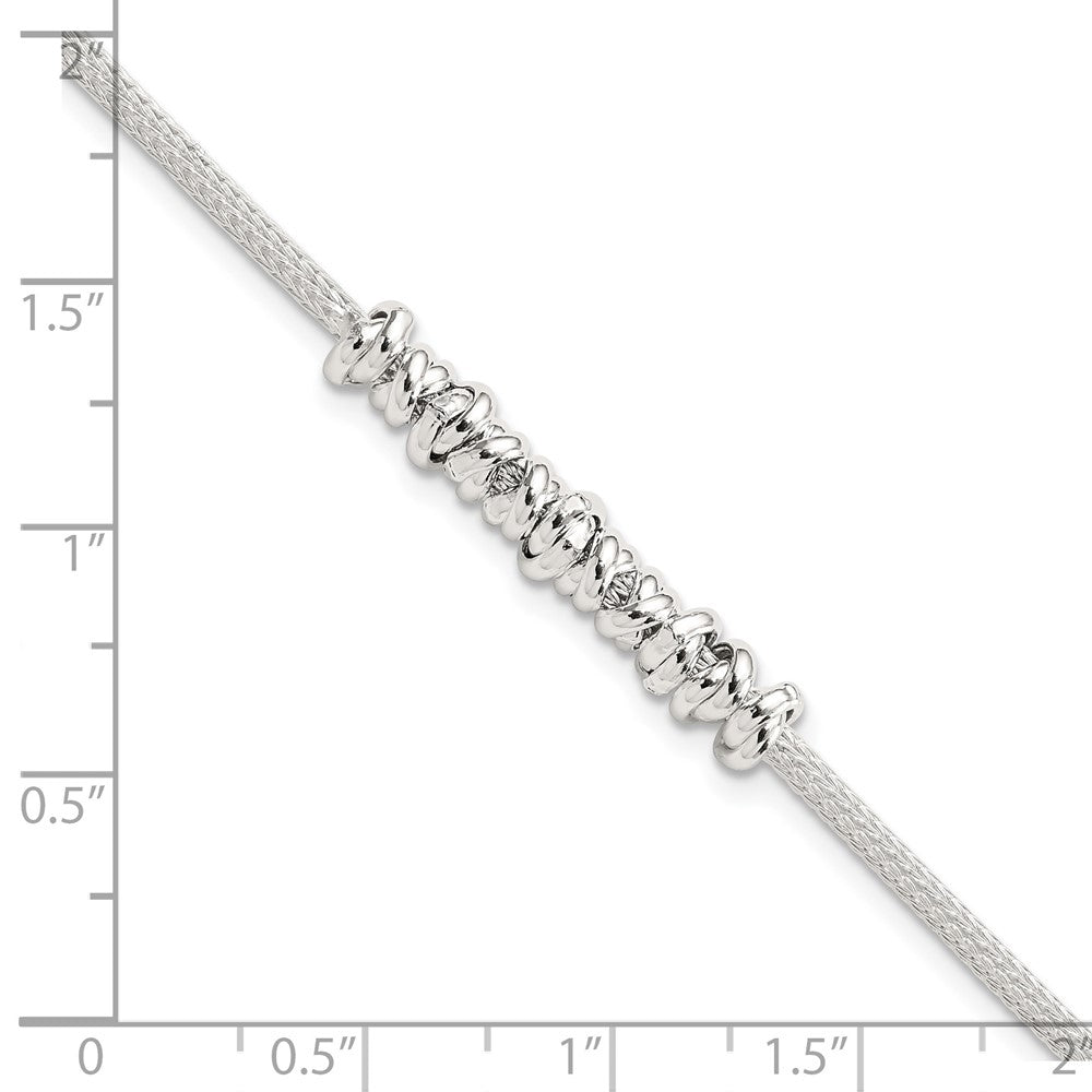 FJC Finejewelers 925 Sterling Silver Fancy Polished Beaded with 1in ext Bracelet 8 Inches x 5 mm