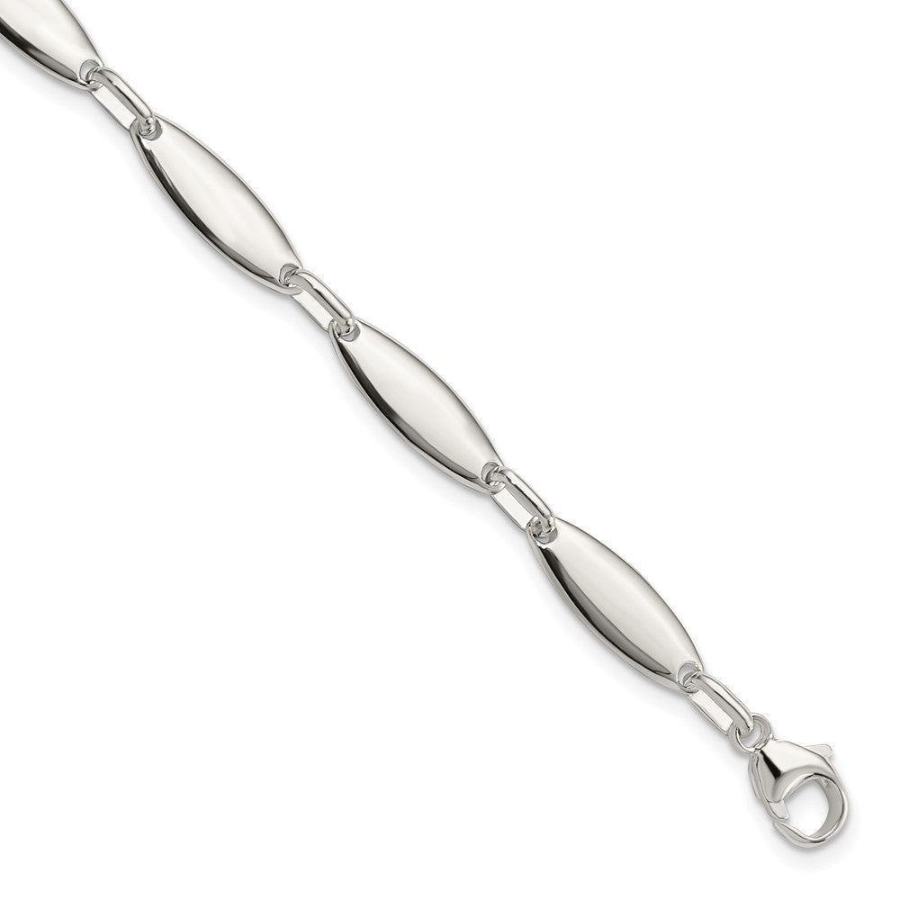 FJC Finejewelers 925 Sterling Silver Fancy Polished Link with 1 in ext. Bracelet 8 Inches x 5.6 mm