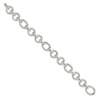 FJC Finejewelers 925 Sterling Silver Polished Fancy Link Bracelet 8 Inches x 13.3 mm