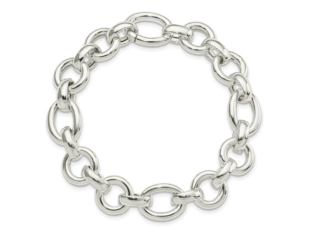 FJC Finejewelers 925 Sterling Silver Polished Fancy Link Bracelet 8 Inches x 13.3 mm