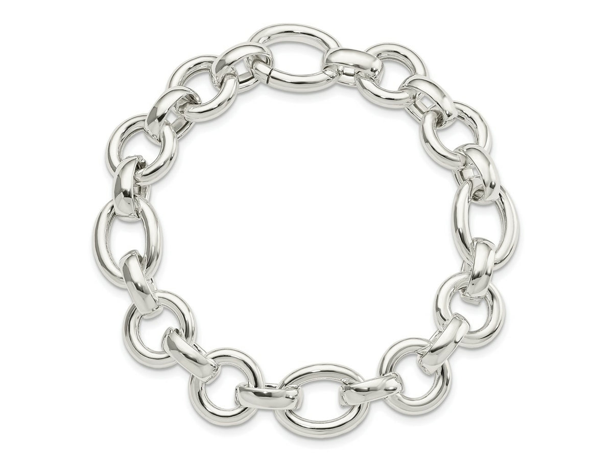 FJC Finejewelers 925 Sterling Silver Polished Fancy Link Bracelet 8 Inches x 13.3 mm