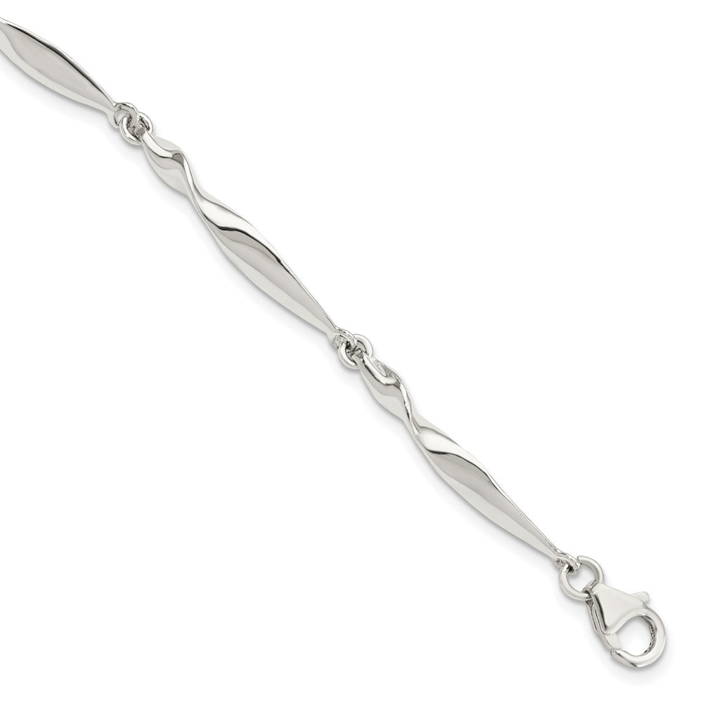 FJC Finejewelers 925 Sterling Silver Fancy Polished Twisted Bar Bracelet 6.5 Inches x 4.15 mm
