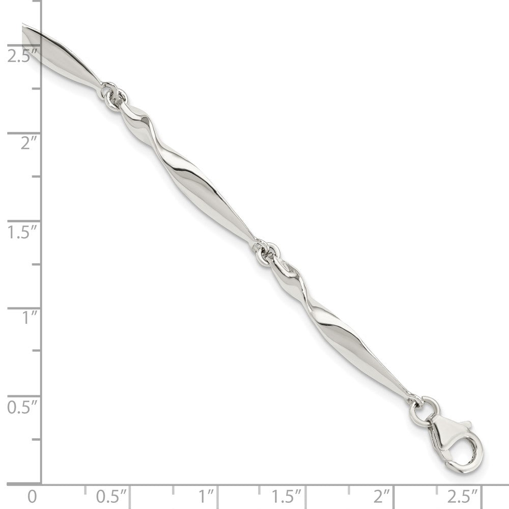 FJC Finejewelers 925 Sterling Silver Fancy Polished Twisted Bar Bracelet 6.5 Inches x 4.15 mm