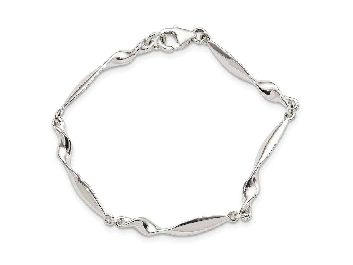 FJC Finejewelers 925 Sterling Silver Fancy Polished Twisted Bar Bracelet 6.5 Inches x 4.15 mm