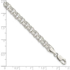 FJC Finejewelers 925 Sterling Silver Polished Triple Link Charm Bracelet 8 Inches x 6 mm
