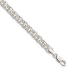 FJC Finejewelers 925 Sterling Silver Polished Triple Link Charm Bracelet 8 Inches x 6 mm
