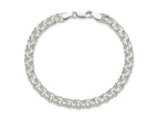 FJC Finejewelers 925 Sterling Silver Polished Triple Link Charm Bracelet 8 Inches x 6 mm