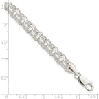 FJC Finejewelers 925 Sterling Silver Polished Triple Link Charm Bracelet 8 Inches x 7 mm
